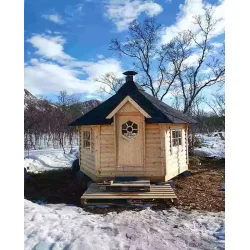 Komfort 10 kvm, 150 cm vegghyde. Med Grill, Pipe, Gulv, Benker