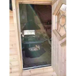 Komfort 10 kvm, 150 cm vegghyde. Med Grill, Pipe, Gulv, Benker