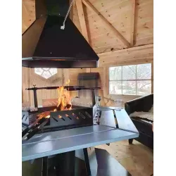 Komfort 10 kvm, 150 cm vegghyde. Med Grill, Pipe, Gulv, Benker