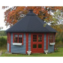 Lysthus C 17 kvm, med 200 cm veggh�yde, grill / pipe