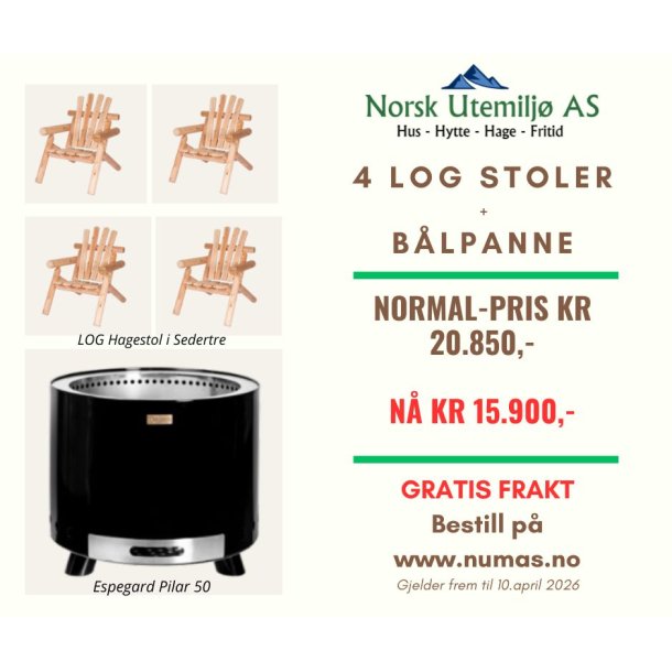 4 LOG-stoler + B�lpanne