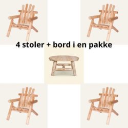 M�belpakke LOG (4 stoler + bord)