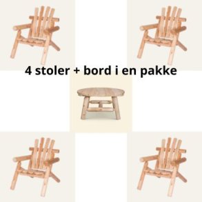 M�belpakke LOG (4 stoler + bord)