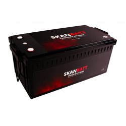 SKANBATT Premium Lithium - 12V 300Ah 200A BMS - 523x269x218mm - Bluetooth - Heat - 8 �rs garanti