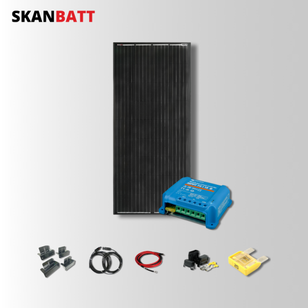 SKANBATT Solcellepakke - 12V / 200W Rammepanel / Victron MPPT 15A