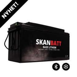 SKANBATT Base Lithium - 12V 200Ah 200A BMS - 485x170x240mm - Bluetooth - Heat - 3 �rs garanti