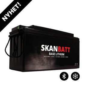 SKANBATT Base Lithium - 12V 200Ah 200A BMS - 485x170x240mm - Bluetooth - Heat - 3 �rs garanti