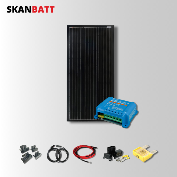 SKANBATT Solcellepakke - 12V / 110W Rammepanel / Victron MPPT 10A