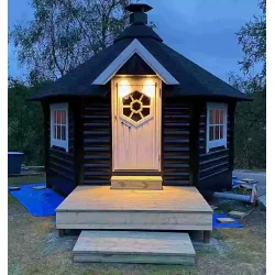 Komfort 10 kvm, 150 cm vegghyde. Med Grill, Pipe, Gulv, Benker