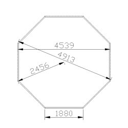 Komfort 10 kvm, 150 cm vegghyde. Med Grill, Pipe, Gulv, Benker