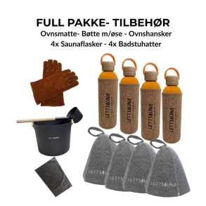 Full pakke flasker, hatter, b�tte, matte og hansker