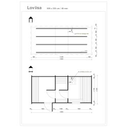Badstu Oval Louisa, 500 x 235 cm, med ovn, inkl frakt*