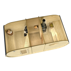 Badstu Oval Louisa, 500 x 235 cm, med ovn, inkl frakt*