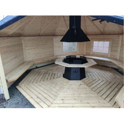 Gapahuk 15 kvm, med Grill, Benker, Pipe, (uten d�rer)