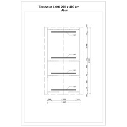 Badstu Lahti, 200 x 400 cm, 2 rom, inkl ovn