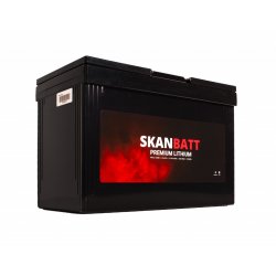 SKANBATT Premium Lithium - 12V 100Ah 100A BMS - 306x172x212mm - Bluetooth - Heat - 8 �rs garanti