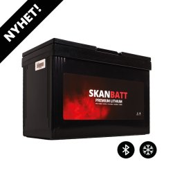 SKANBATT Premium Lithium - 12V 100Ah 100A BMS - 306x172x212mm - Bluetooth - Heat - 8 �rs garanti