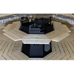 Original 17 Kvm. Med Grill, Pipe, Gulv, Benker. Levert Alta